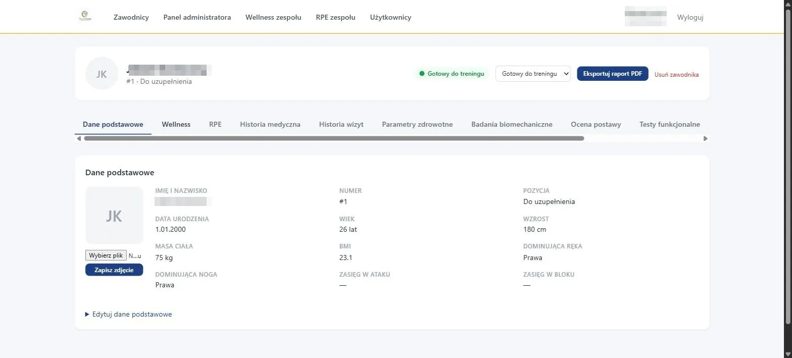 Profil zawodnika w VolleoPro